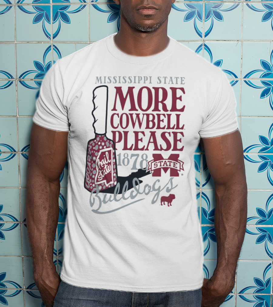Mississippi State Bulldogs More Cowbell Please 1878 Vintage Cowbell T-Shirt