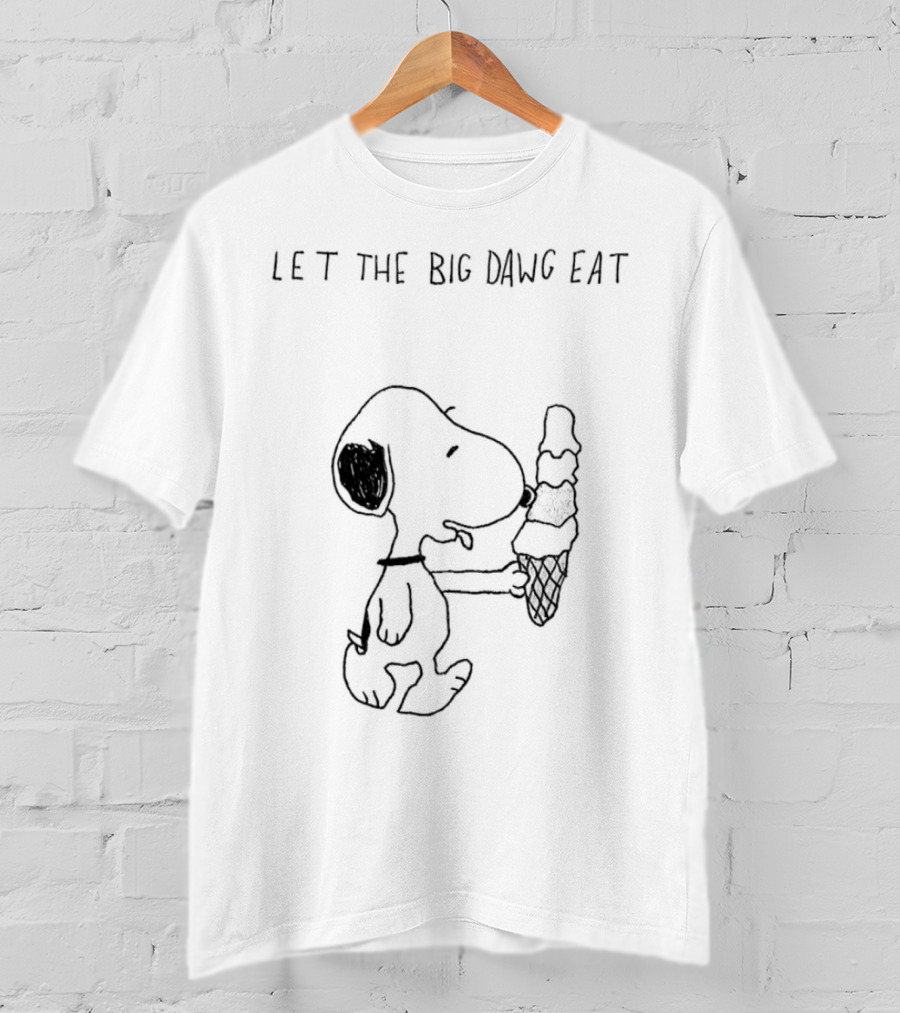 Snoopy Let The Big Dawg Eat Ice Cream Cone T-Shirt