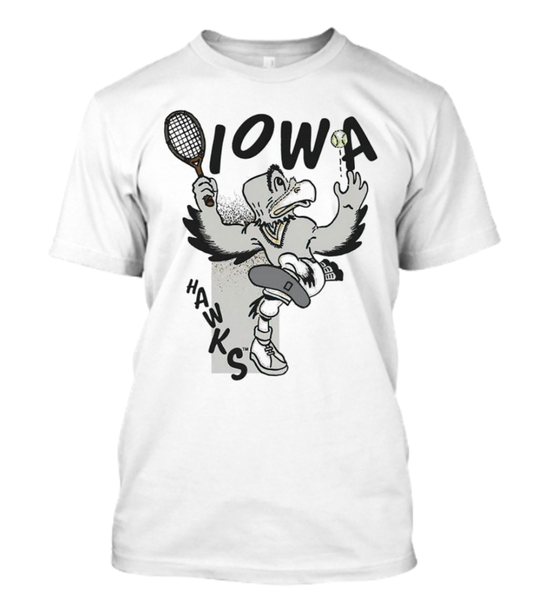Iowa Hawkeyes Tennis Hawk Vintage Sports Mascot T-Shirt