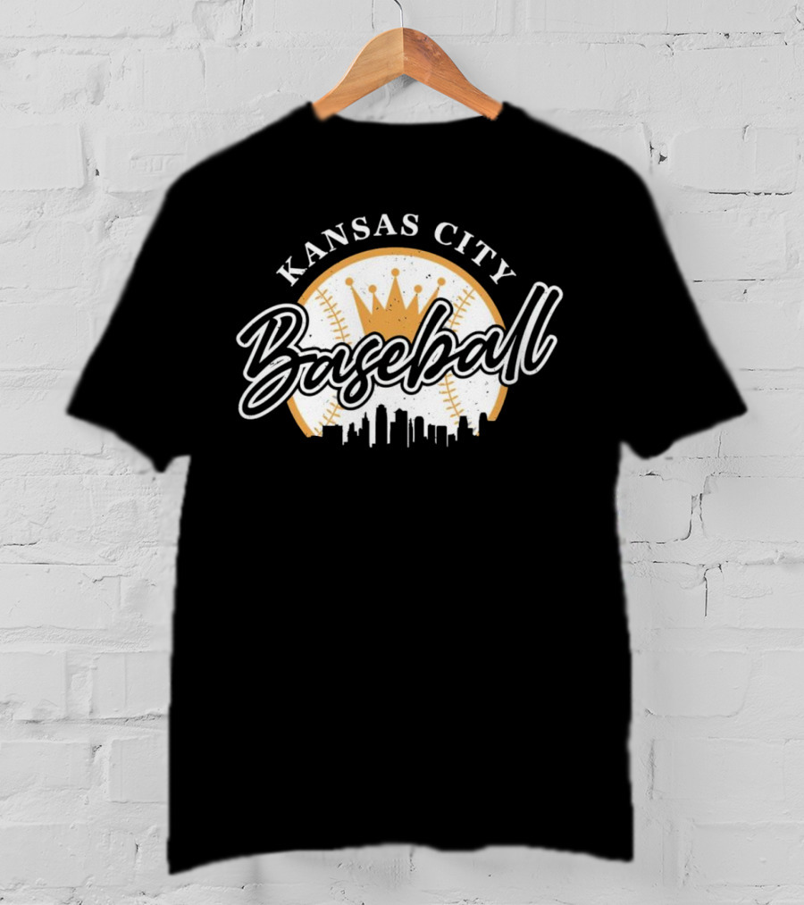 Kansas City Baseball Crown Skyline T-Shirt