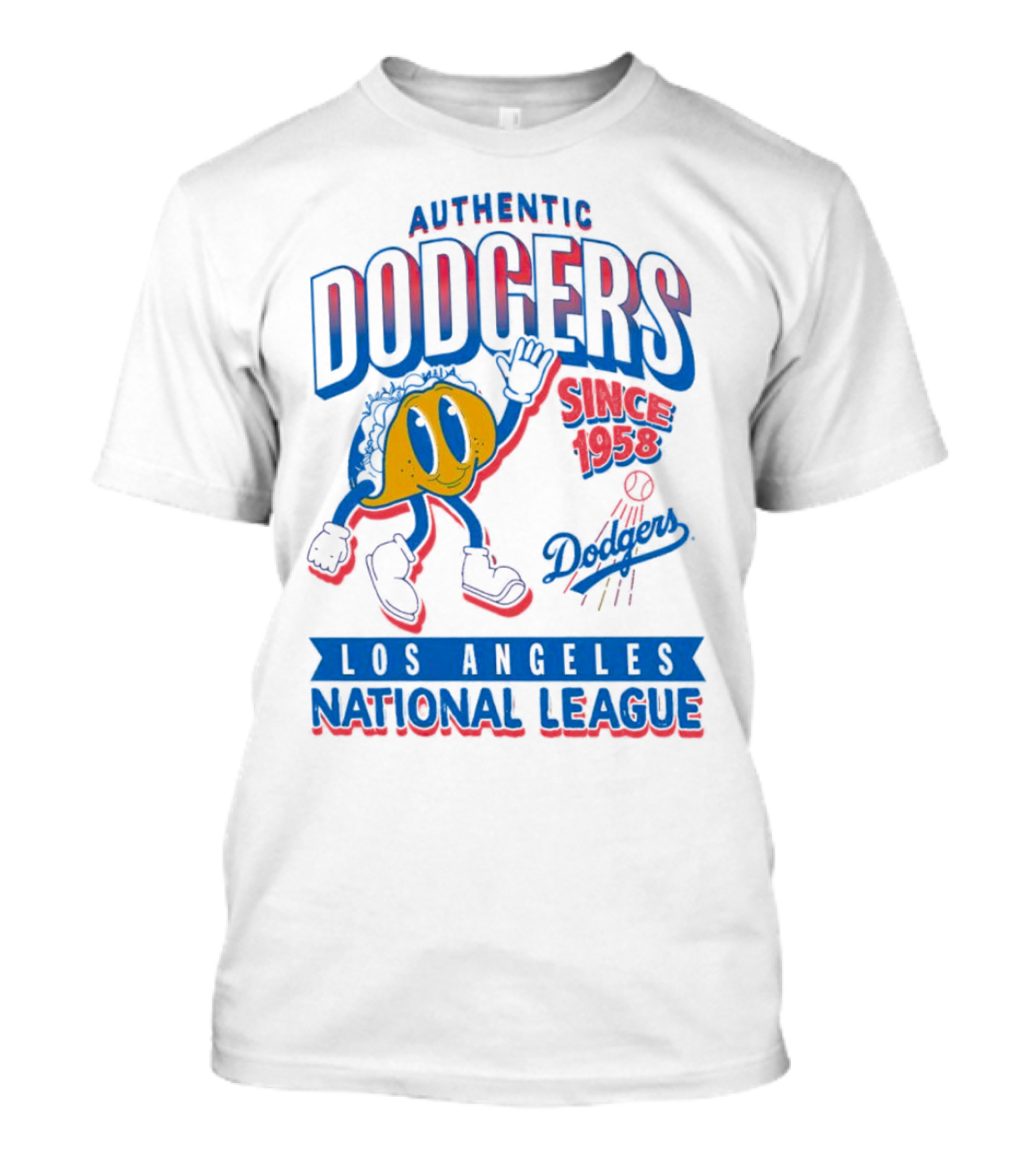 Authentic Dodgers Los Angeles Since 1958 National League Dodgers T-Shirt