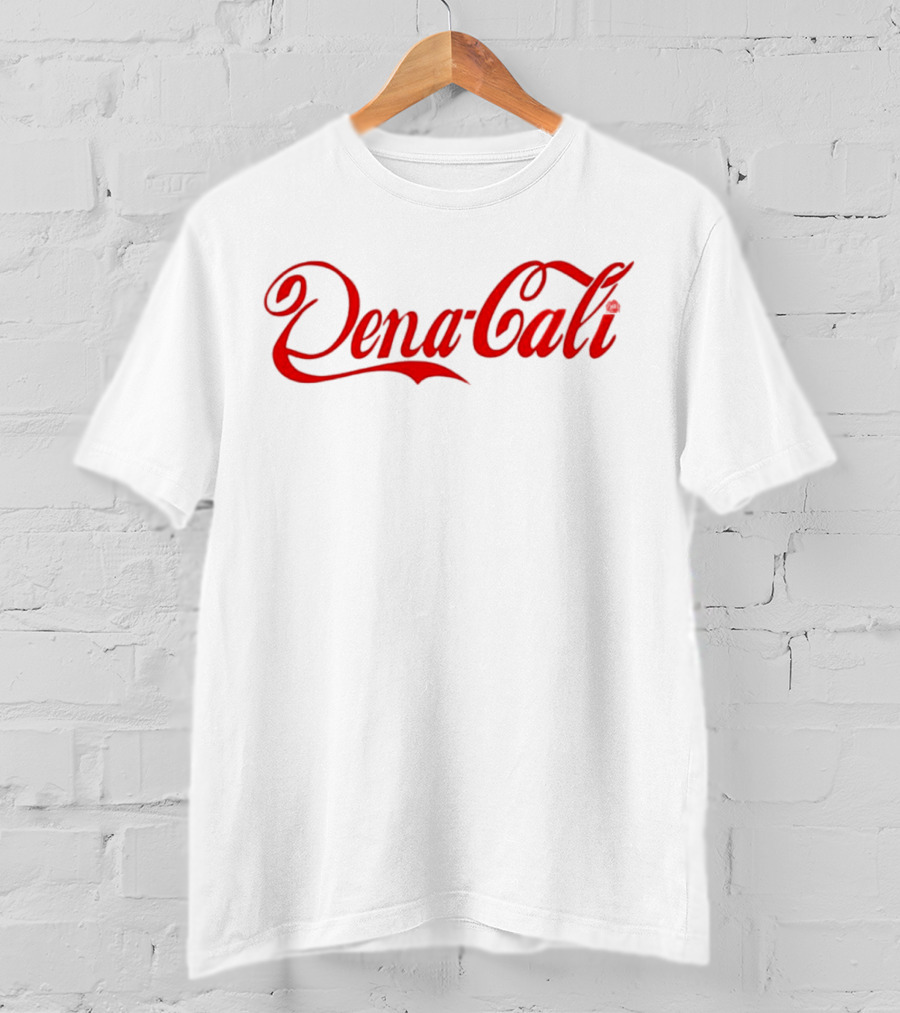 Dena Cali Script Style Text - Red T-Shirt