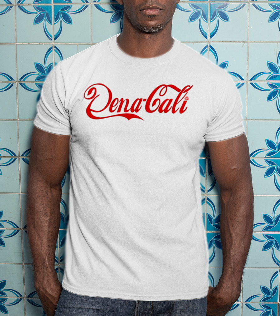 Dena Cali Script Style Text - Red T-Shirt