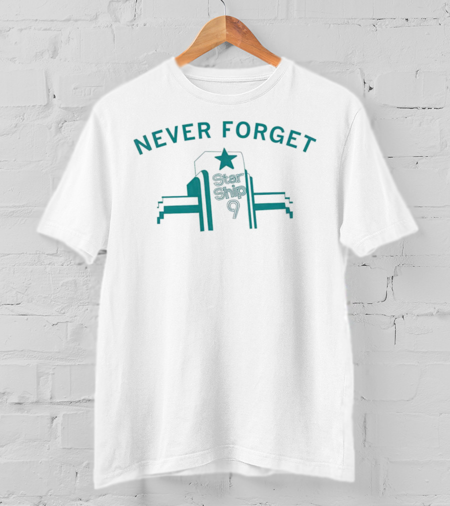 Never Forget Star Ship 9 Tribute Symbol With Star And Structure T-Shirt