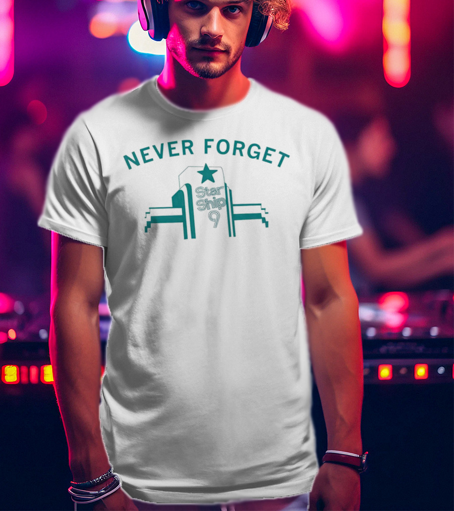 Never Forget Star Ship 9 Tribute Symbol With Star And Structure T-Shirt