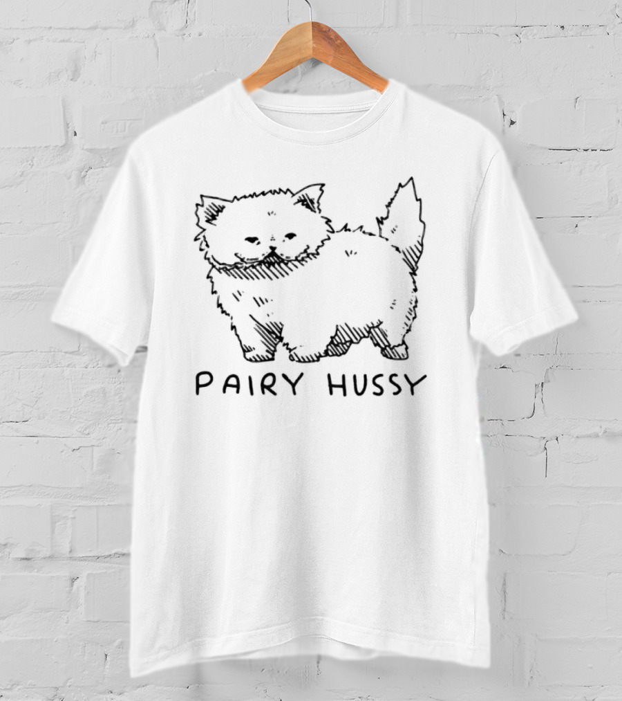 Pairy Hussy Cat Sketch T-Shirt