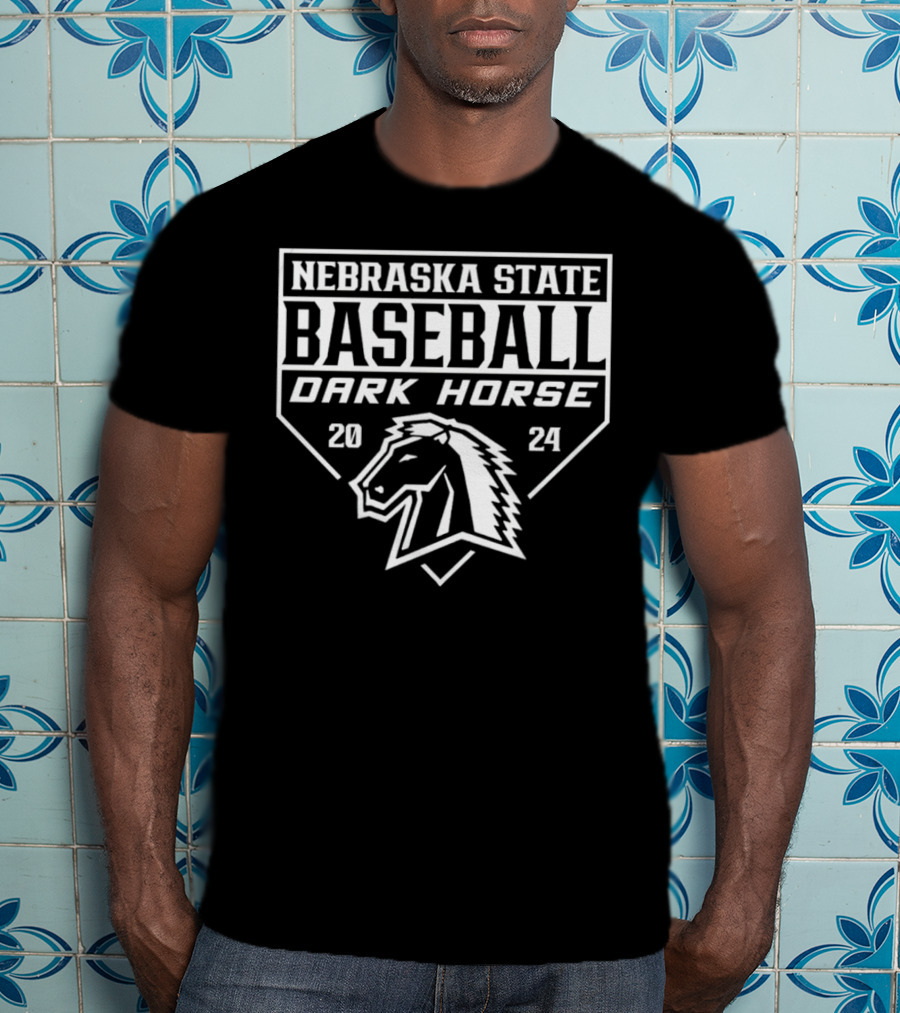 Nebraska State Baseball Dark Horse T-Shirt