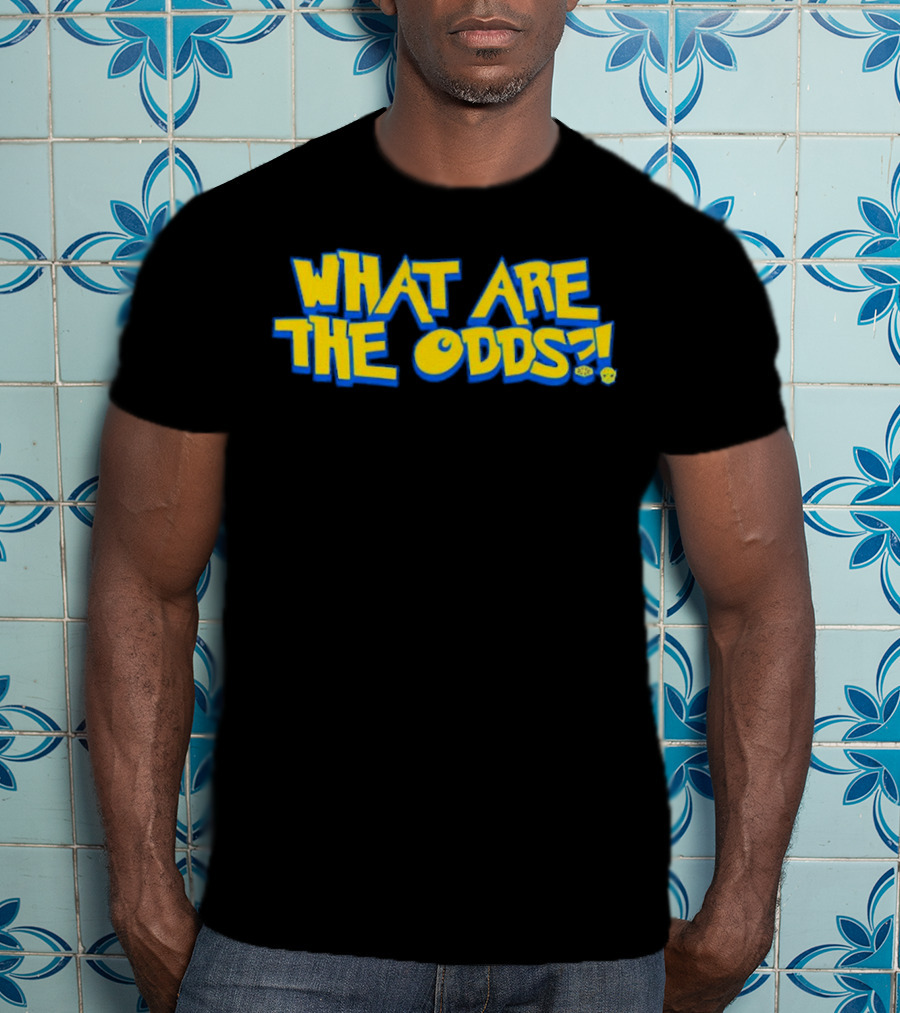 What Are The Odds Dice Playful Yellow Blue Typography T-Shirt