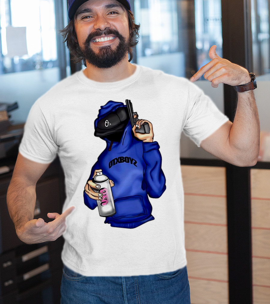 OTXBOYZ Hooded Figure With Spray And Gun T-Shirt