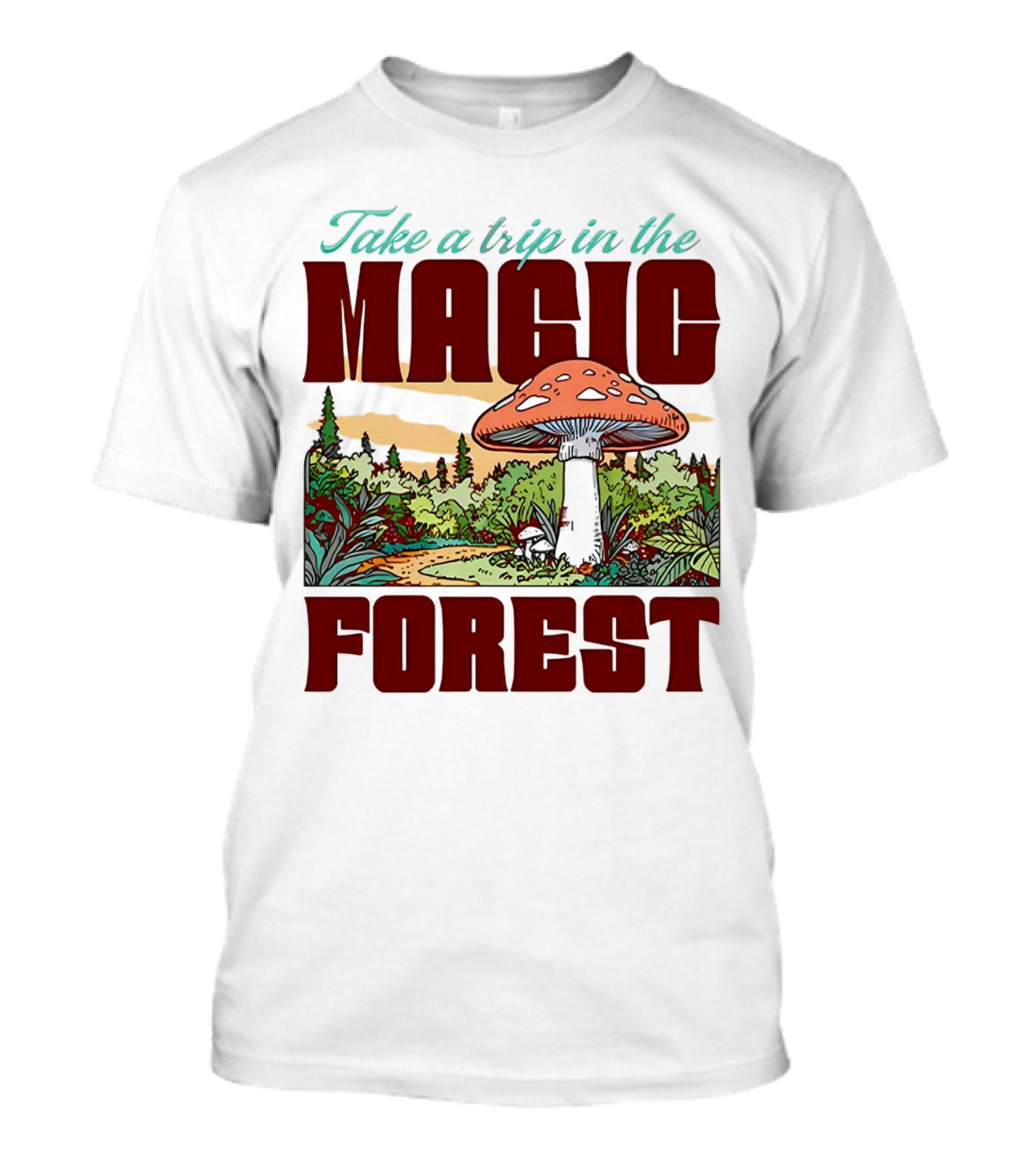 Take A Trip In The Magic Forest With Enchanted Mushroom Pathway T-Shirt