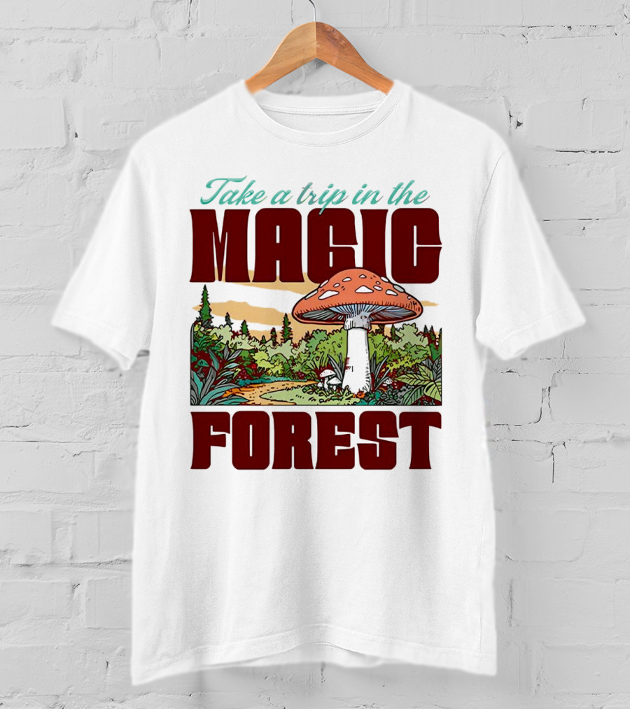 Take A Trip In The Magic Forest With Enchanted Mushroom Pathway T-Shirt