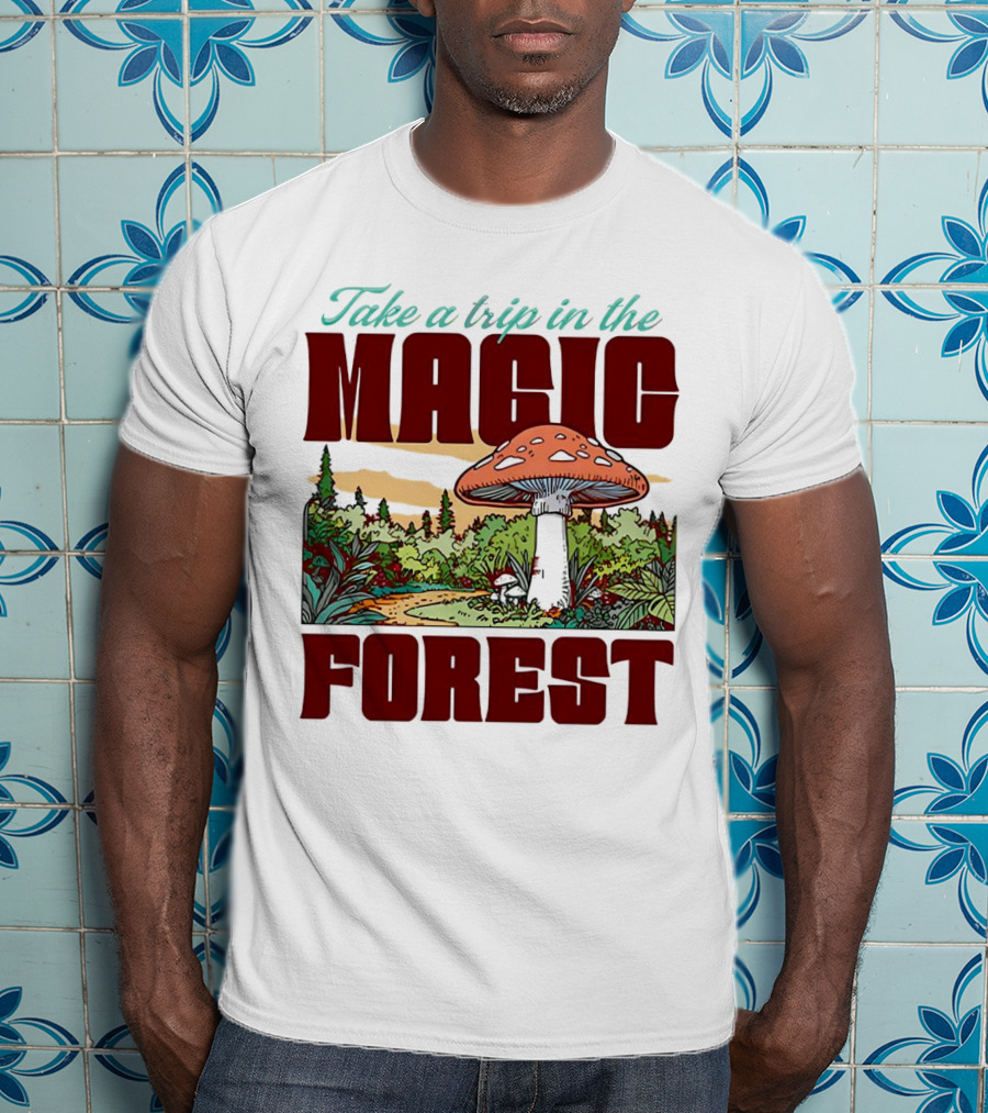 Take A Trip In The Magic Forest With Enchanted Mushroom Pathway T-Shirt
