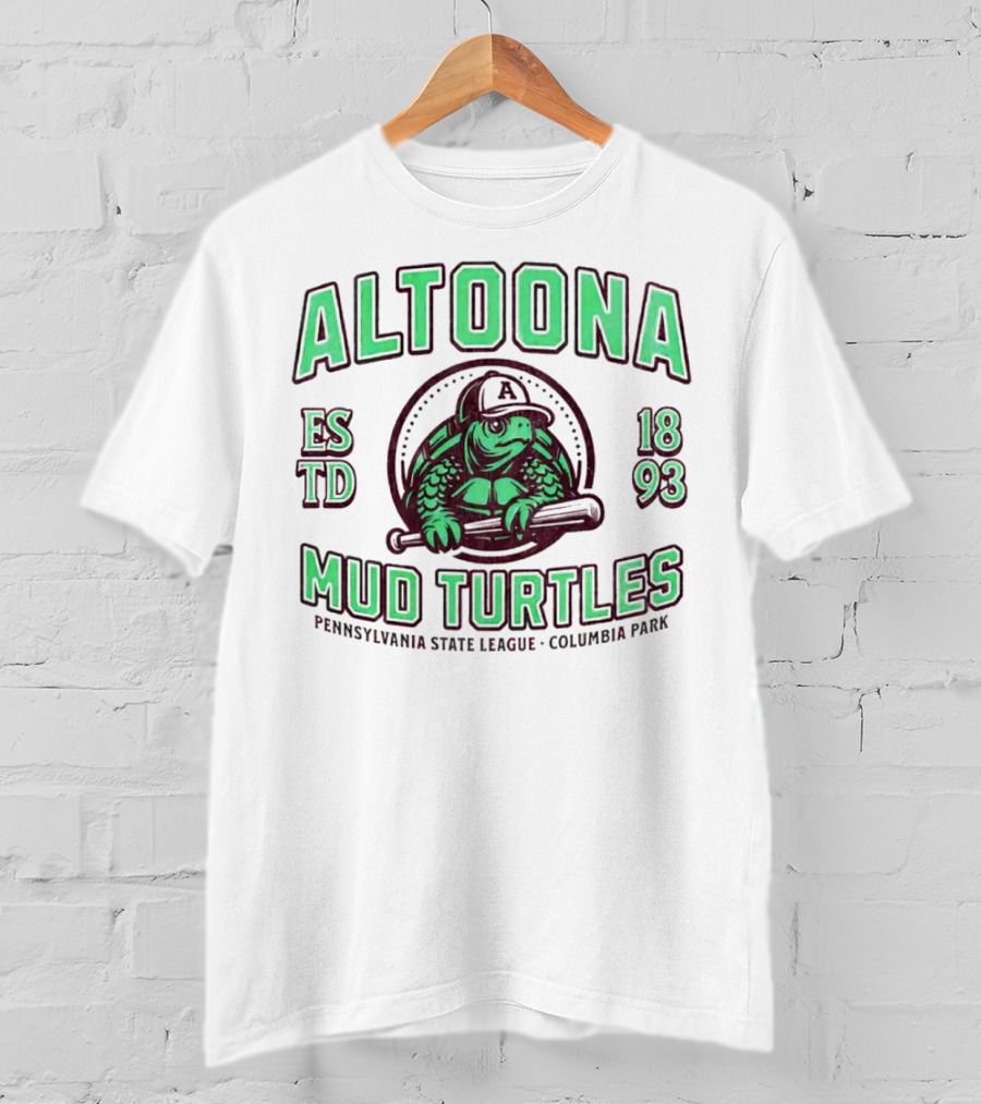 Altoona Mud Turtles Est 1893 Pennsy L A U Columbia Park Baseball T-Shirt