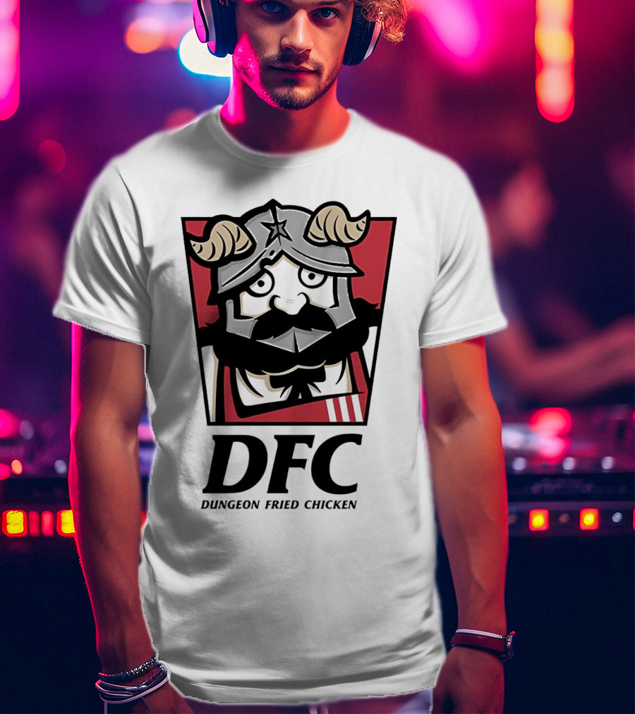 DFC Dungeon Fried Chicken Knight Helmet T-Shirt