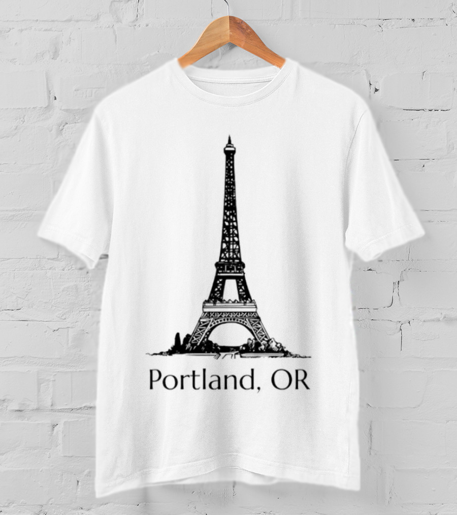 Eiffel Tower Portland OR Paris Landmark Fusion T-Shirt