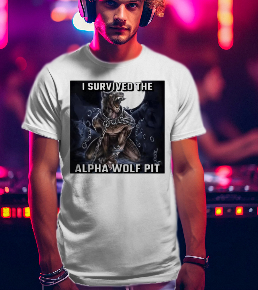 Survived The Alpha Wolf Pit Under Full Moon Chains T-Shirt