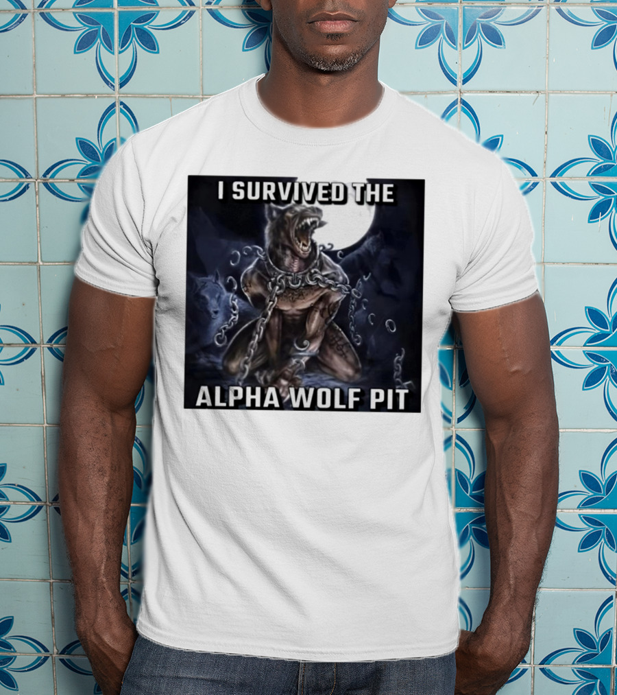 Survived The Alpha Wolf Pit Under Full Moon Chains T-Shirt