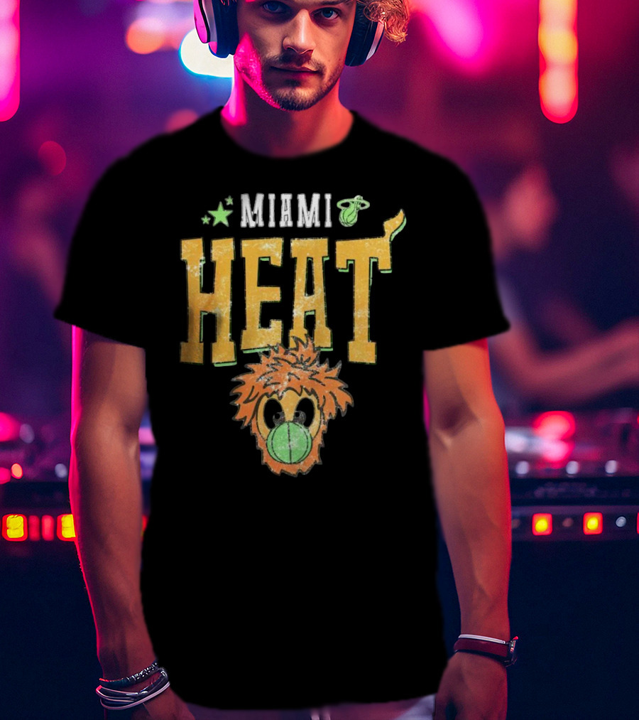 Miami Heat Burnie Basketball Court Culture T-Shirt