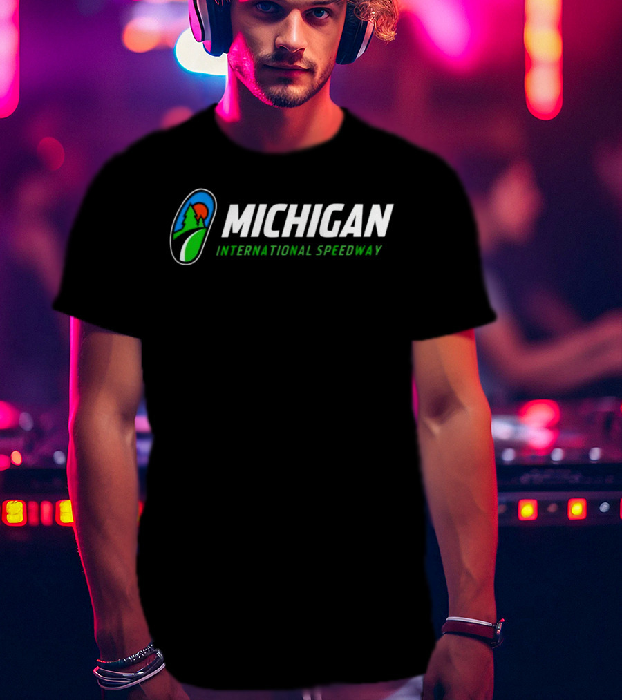MICHIGAN INTERNATIONAL SPEEDWAY Logo Tree Landscape T-Shirt