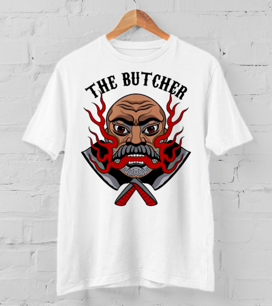 The Butcher Fiery Face With Crossed Cleavers T-Shirt