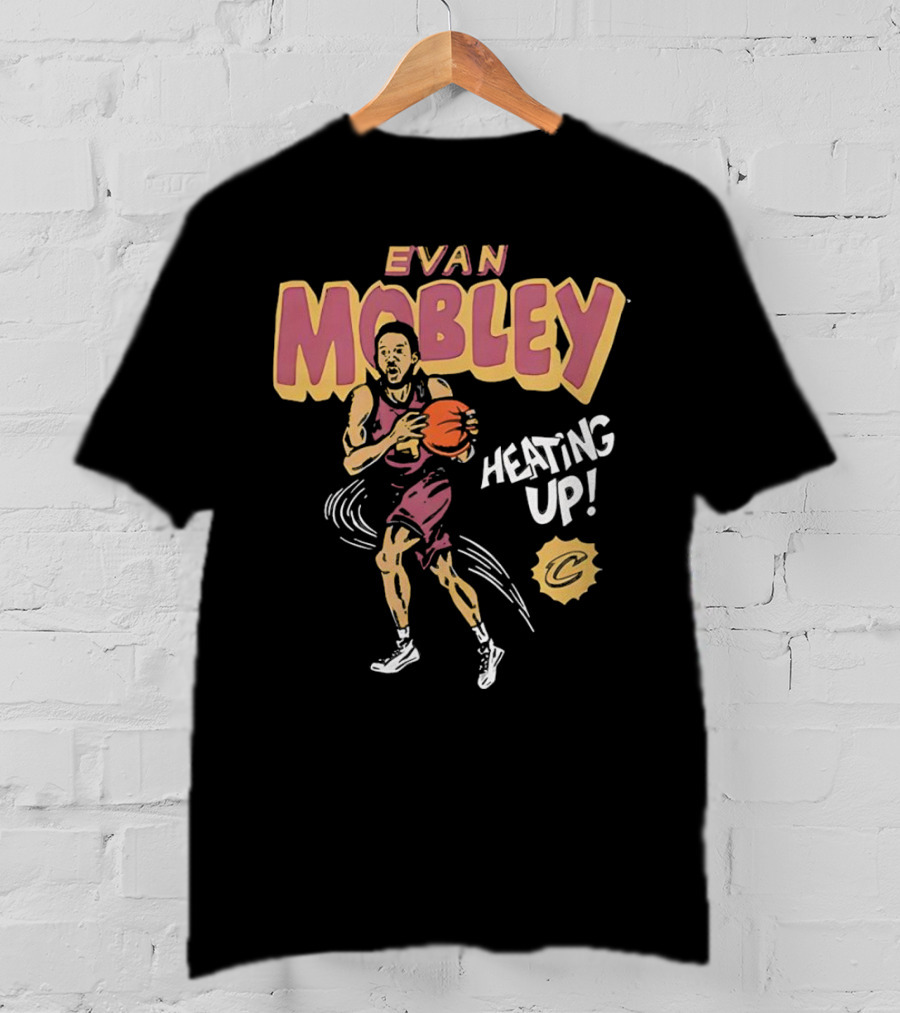 Evan Mobley Heating Up Cleveland Cavaliers Cartoon Basketball Player T-Shirt