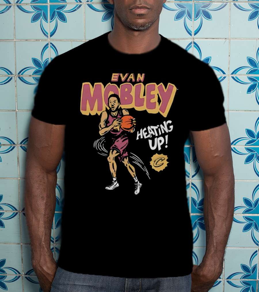 Evan Mobley Heating Up Cleveland Cavaliers Cartoon Basketball Player T-Shirt