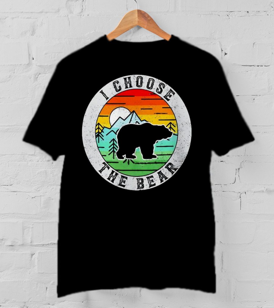 I Choose The Bear Vintage Sunset Mountains T-Shirt