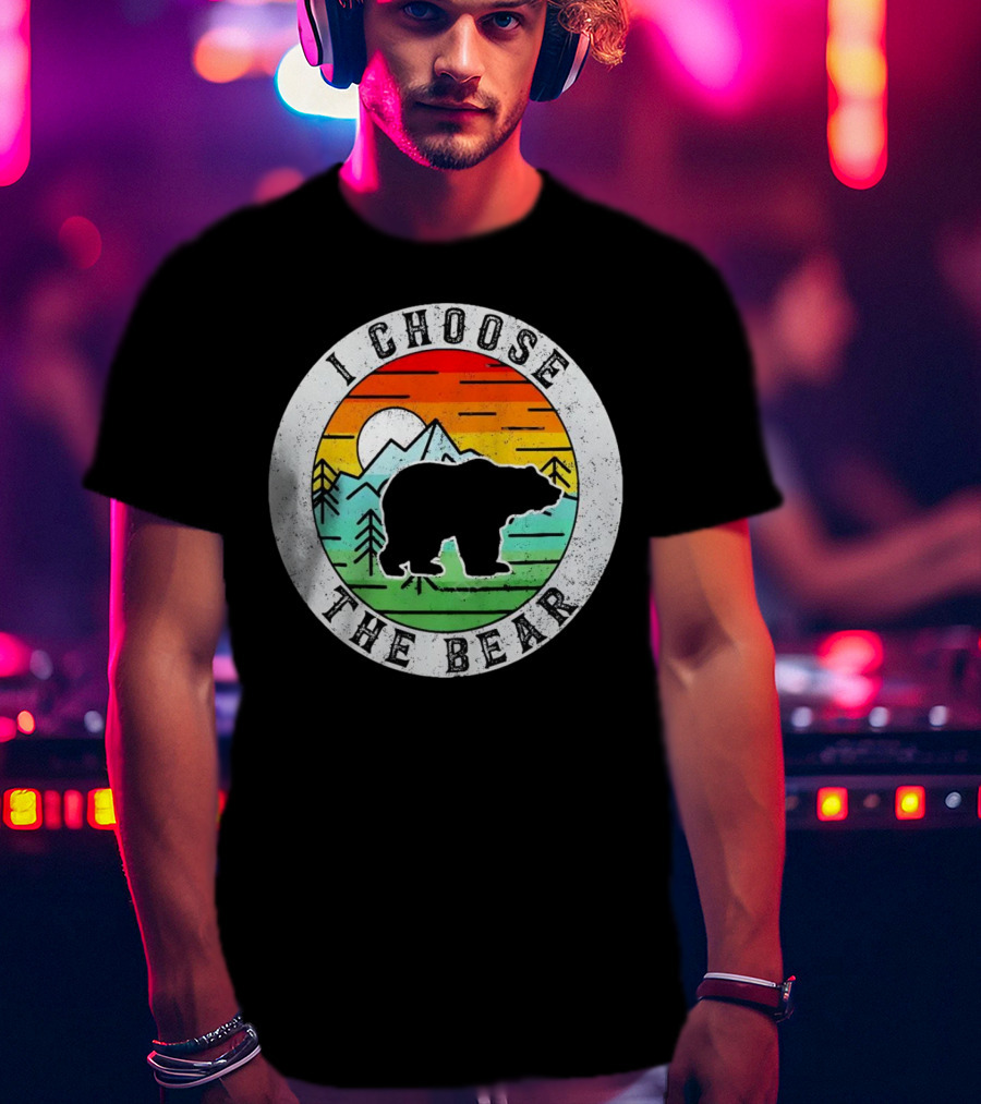 I Choose The Bear Vintage Sunset Mountains T-Shirt