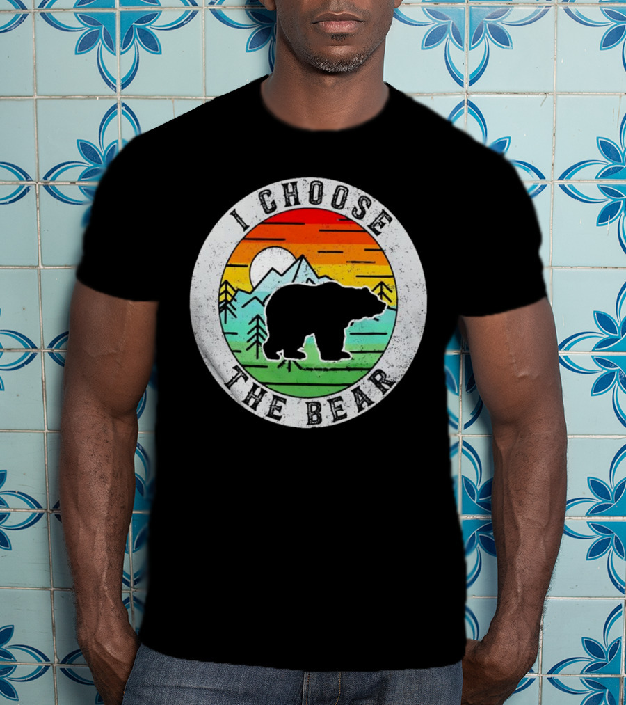 I Choose The Bear Vintage Sunset Mountains T-Shirt