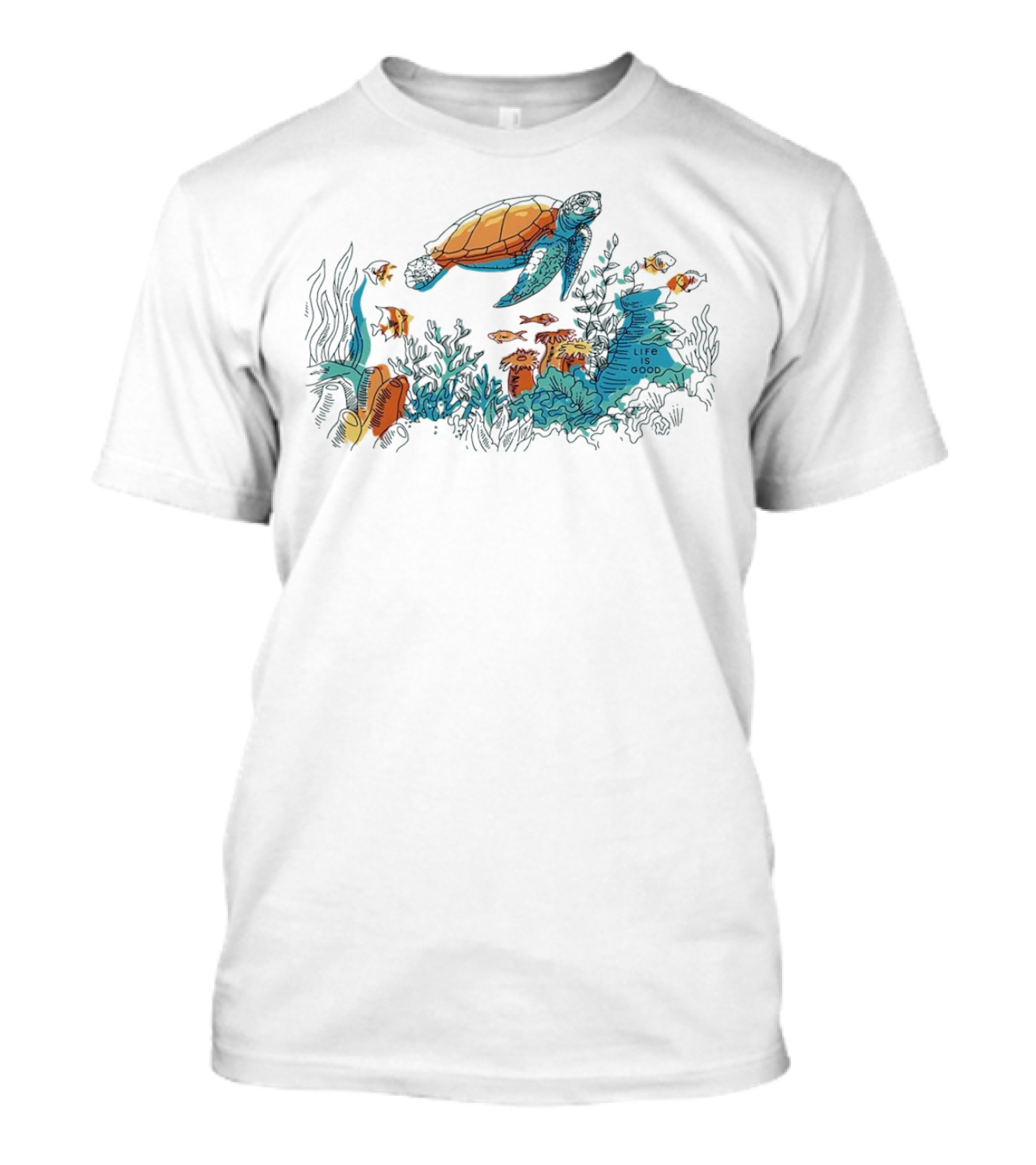 Life Is Good Turtle Oceanscape Boxy Crusher T-Shirt