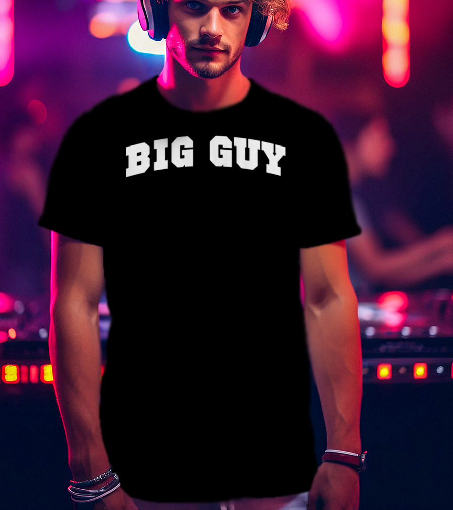 Big Guy Academy Text Bold Font T-Shirt
