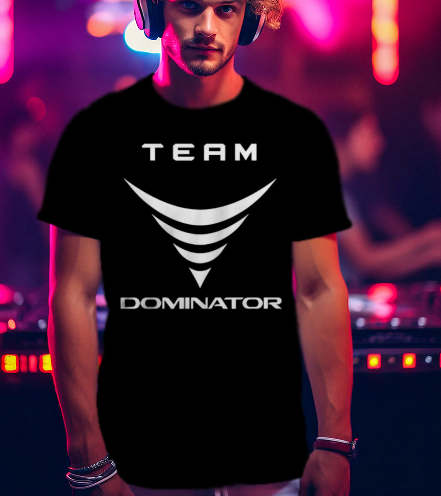 Team Dominator Curved Symbol Text T-Shirt