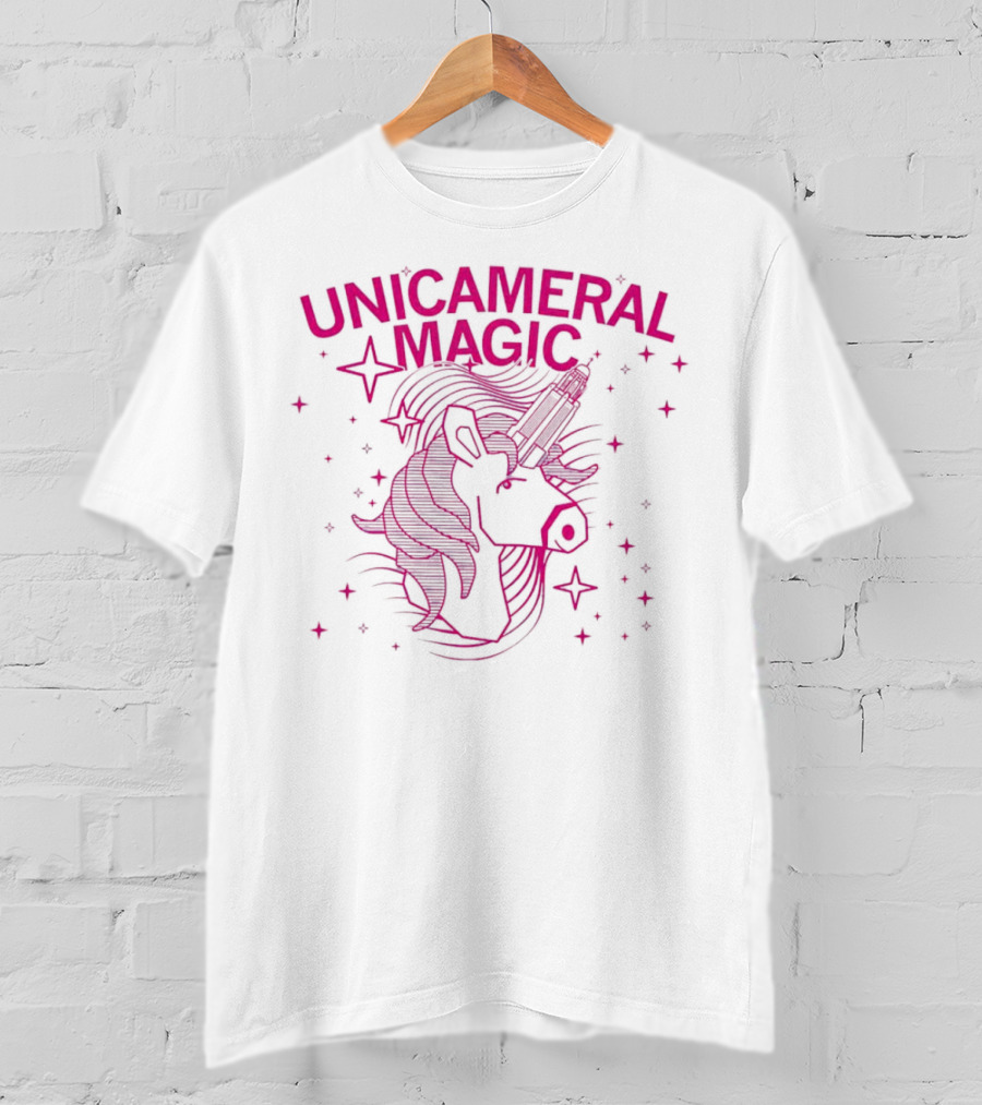 Unicameral Magic Neon Unicorn Capitol Stars T-Shirt
