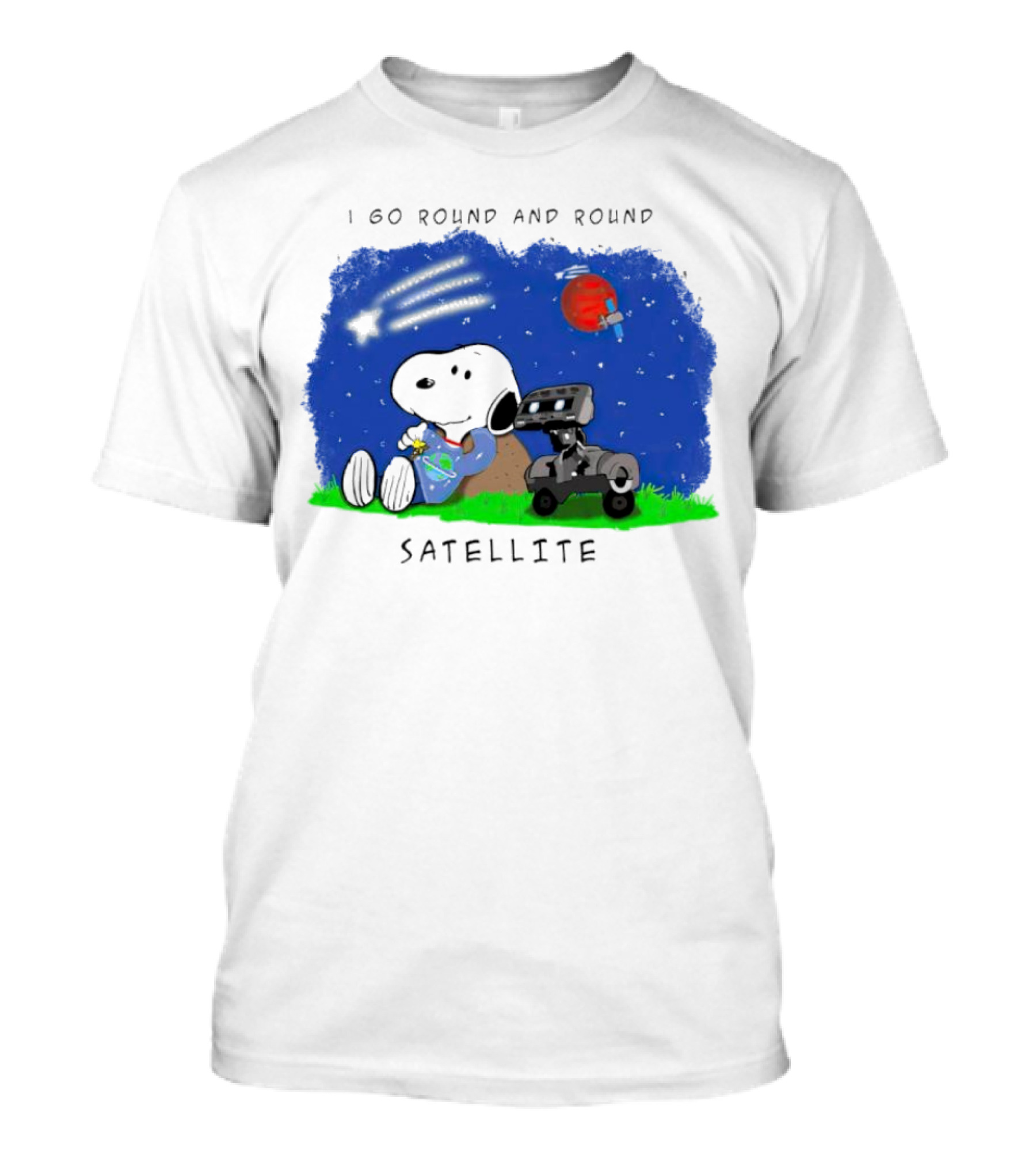 Snoopy I Go Round And Round Satellite Space Adventure T-Shirt
