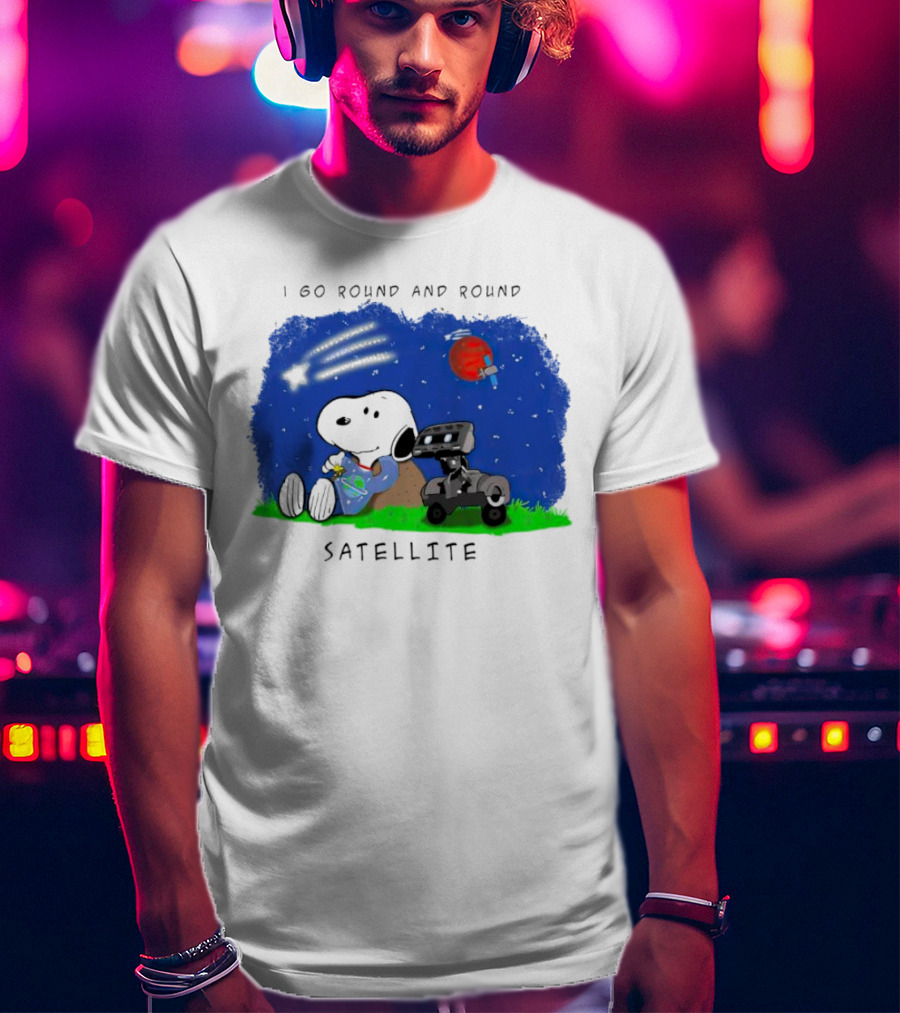 Snoopy I Go Round And Round Satellite Space Adventure T-Shirt