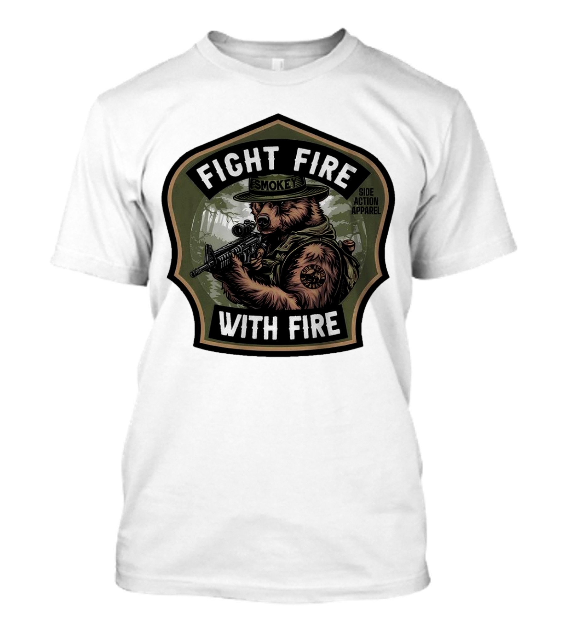 FIGHT FIRE WITH FIRE SMOKEY SIDE ACTION T-Shirt