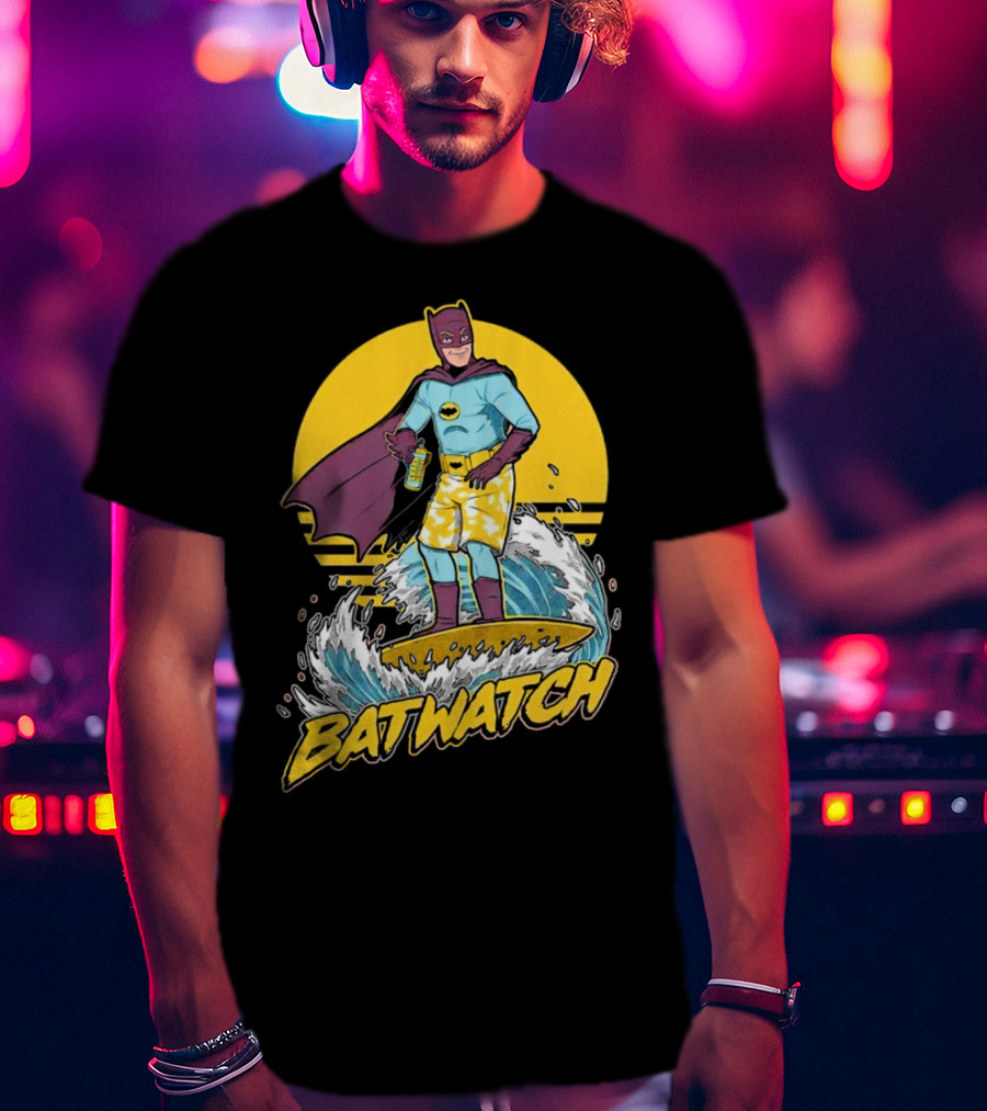 Batwatch Batman Surfing Bat Beach Summer T-Shirt