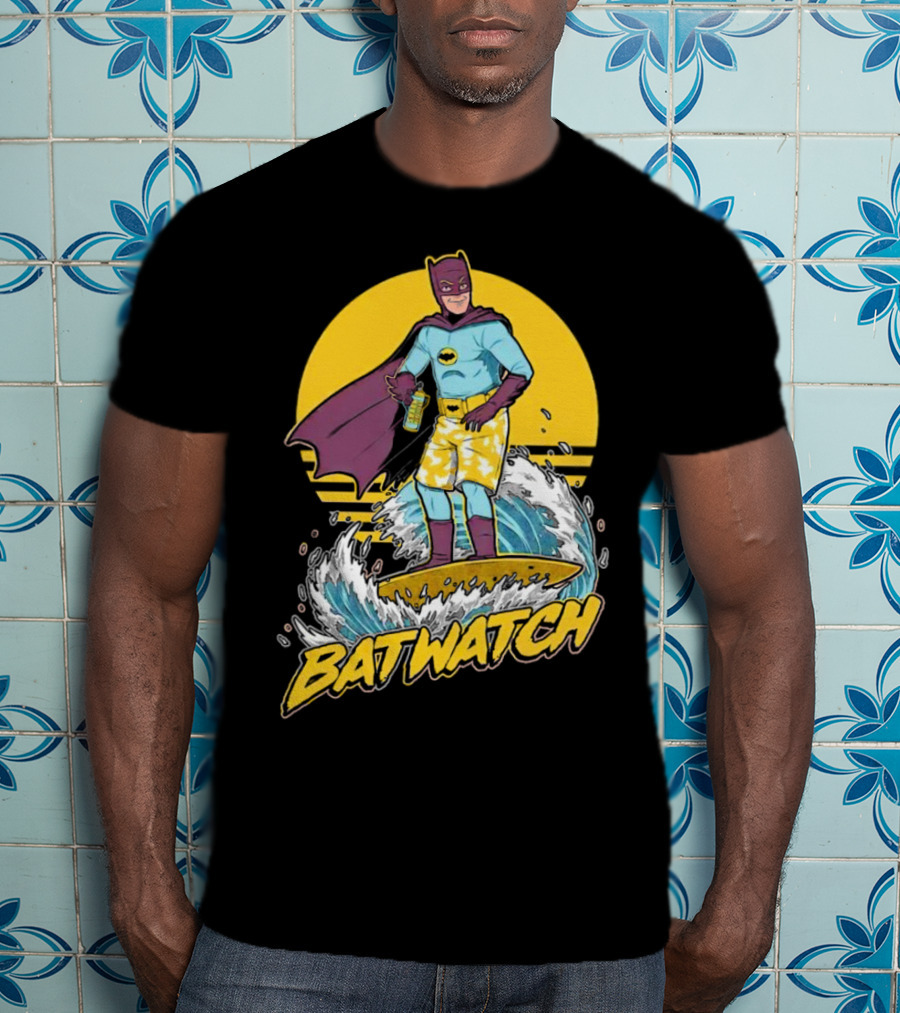 Batwatch Batman Surfing Bat Beach Summer T-Shirt
