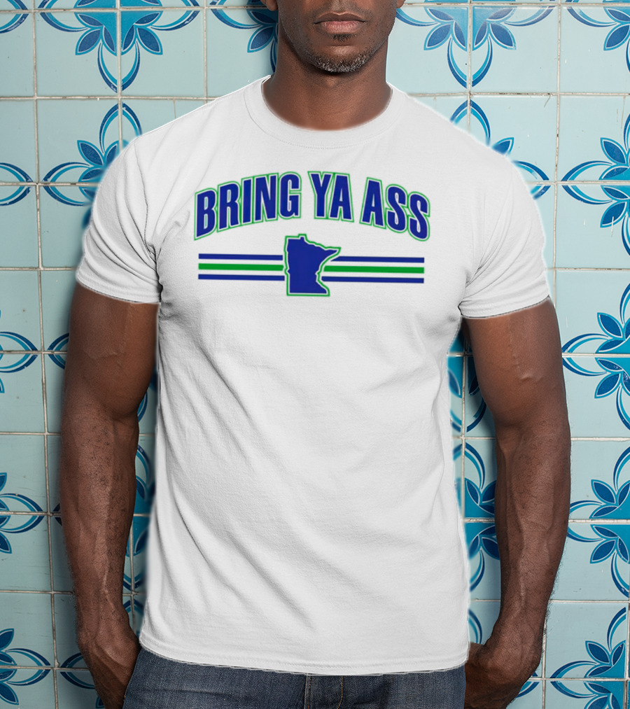 Bring Ya Ass Minnesota Timberwolves Map T-Shirt
