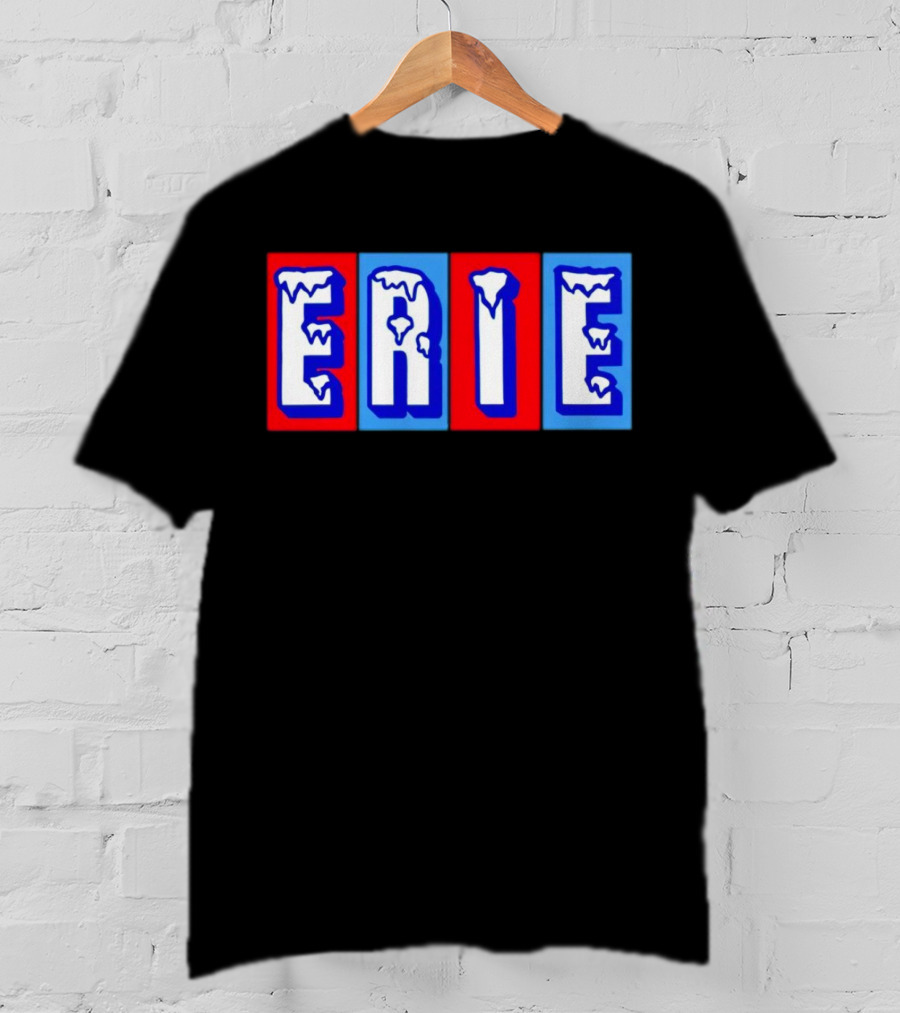 ERIE Ice Block Letters T-Shirt