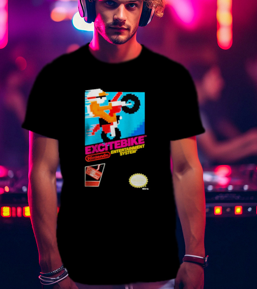 Nintendo Excitebike Entertainment System Classic Game Retro T-Shirt