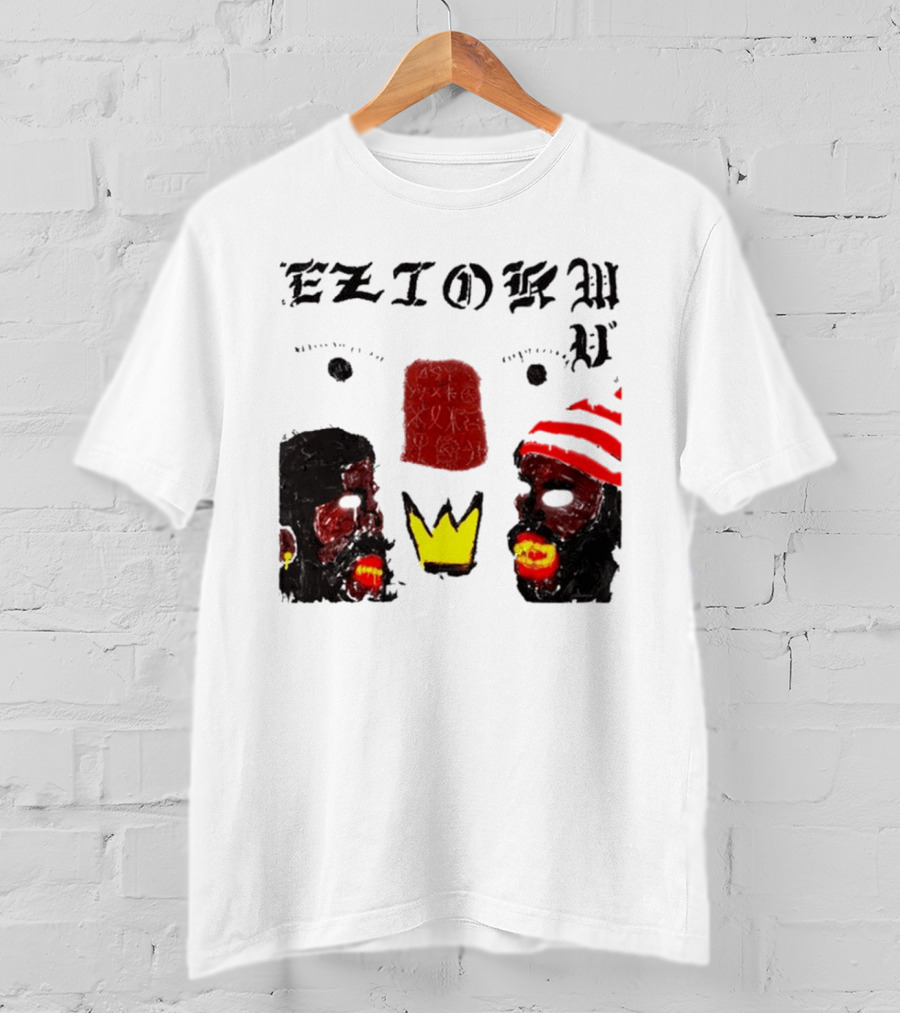 Eziokwu Mixtape Album Crowned Faces With Red Beanie And Glowing Accents T-Shirt