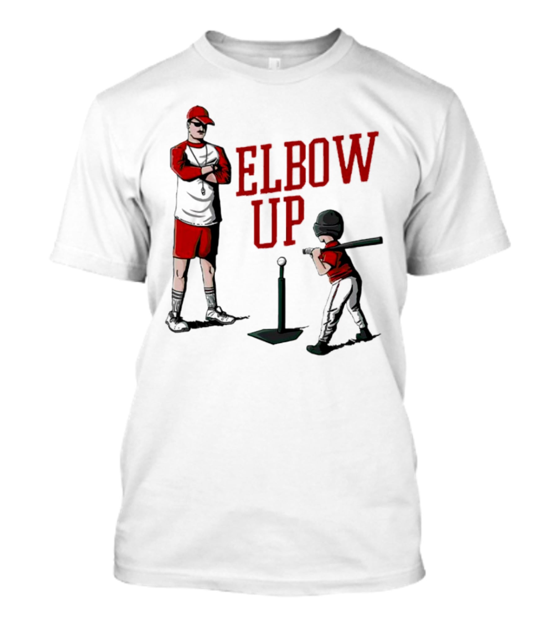 Elbow Up Baseball Coach Batting Stance T-Shirt
