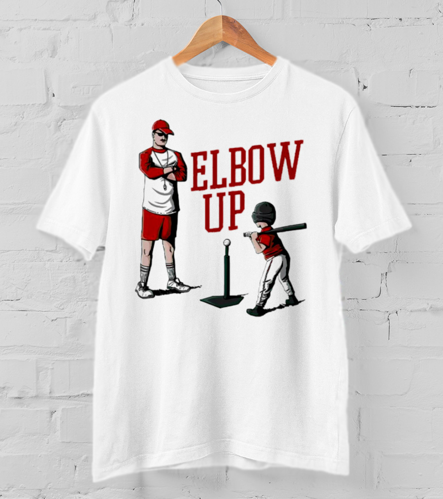 Elbow Up Baseball Coach Batting Stance T-Shirt