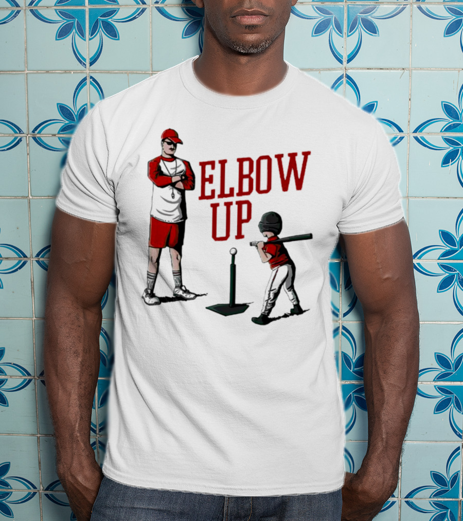 Elbow Up Baseball Coach Batting Stance T-Shirt