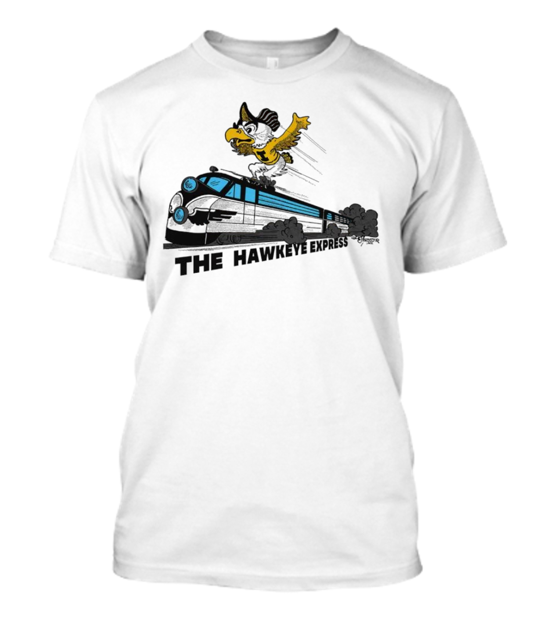 Iowa Hawkeyes The Hawkeye Express Train With Flying Mascot T-Shirt