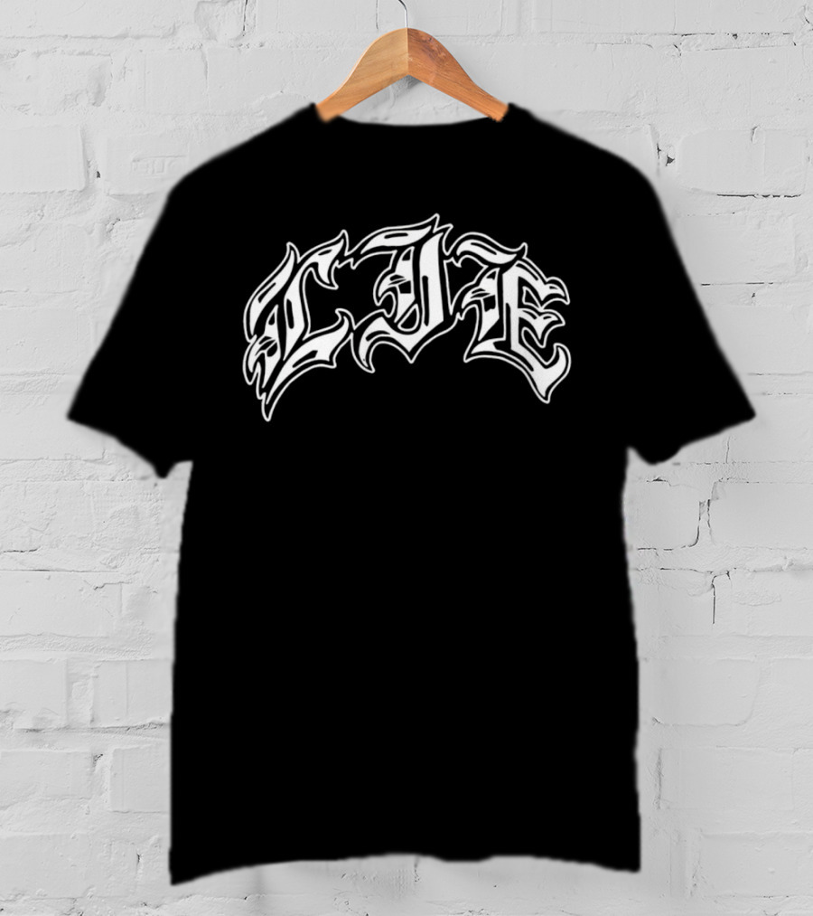 LIE Latinos Run Hardcore Gothic Styled Text T-Shirt
