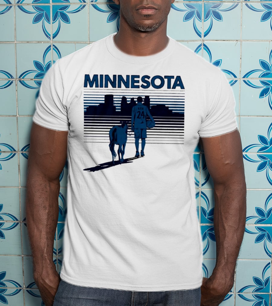 Minnesota Basketball 24 Bring Ya Ass Player And Dog With City Skyline T-Shirt