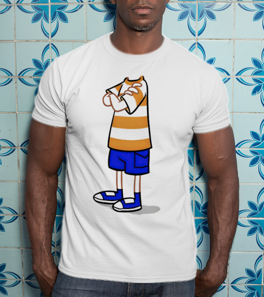 Phineas Ferb Cartoon Style Stun Body Outfit Blue Shorts T-Shirt