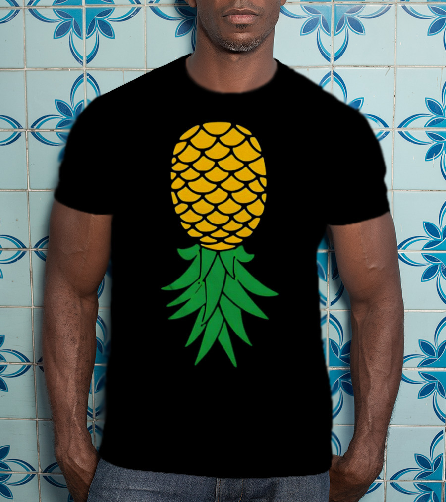 Upside Down Pineapple Yellow Green Scales T-Shirt